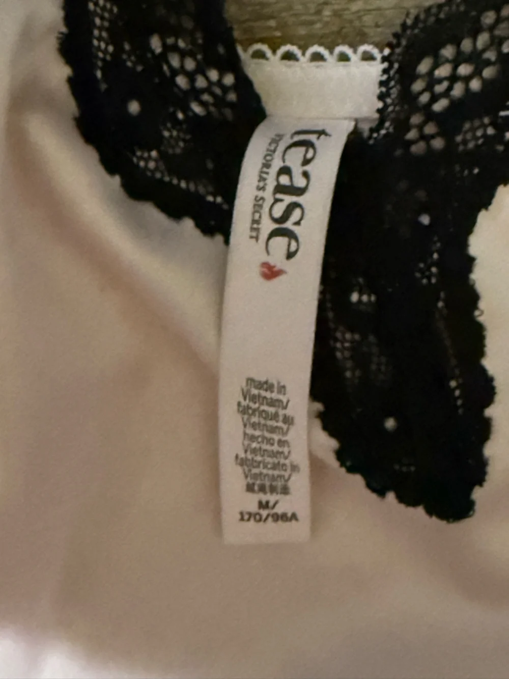 Victoria's Secret Blush Pink Satin Slip with Black Lace Trim - Picture 2 of 5